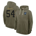 D.Lions #54 Alim McNeill Player Olive Salute to Service Pullover Hoodies Limited Cooneas Stitched Jerseys