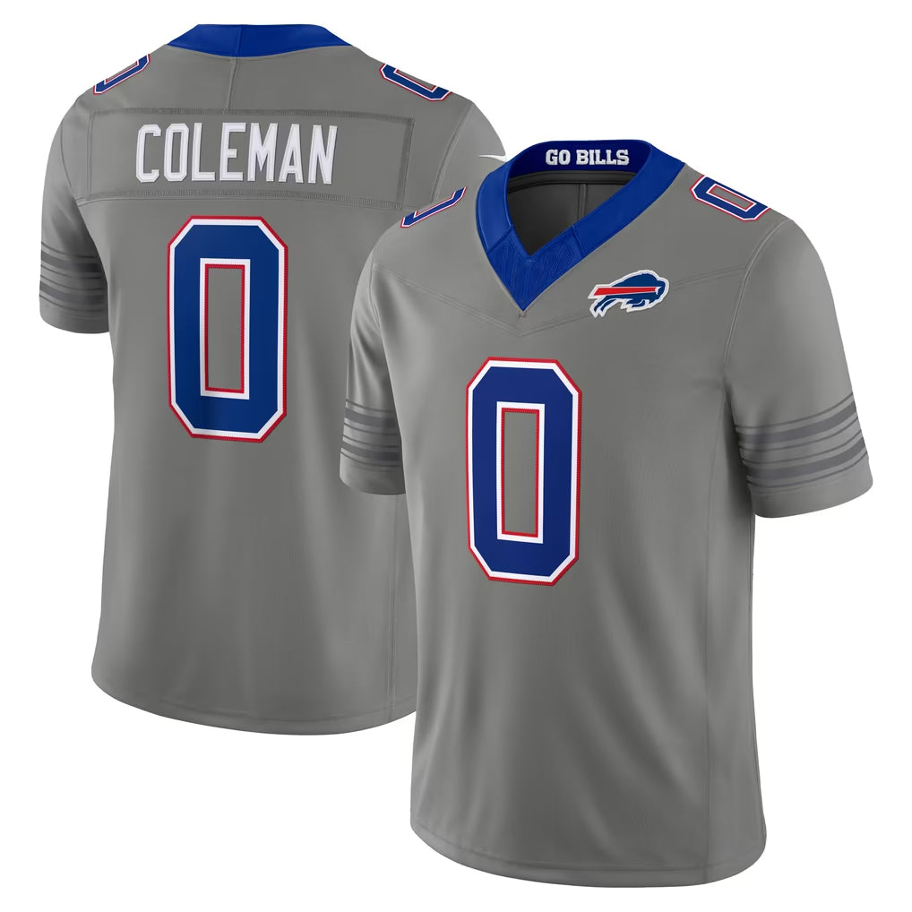 B.Bills #0 Keon Coleman Player Gray Limited Nickel City Home Game Cooneas Stitched Jerseys