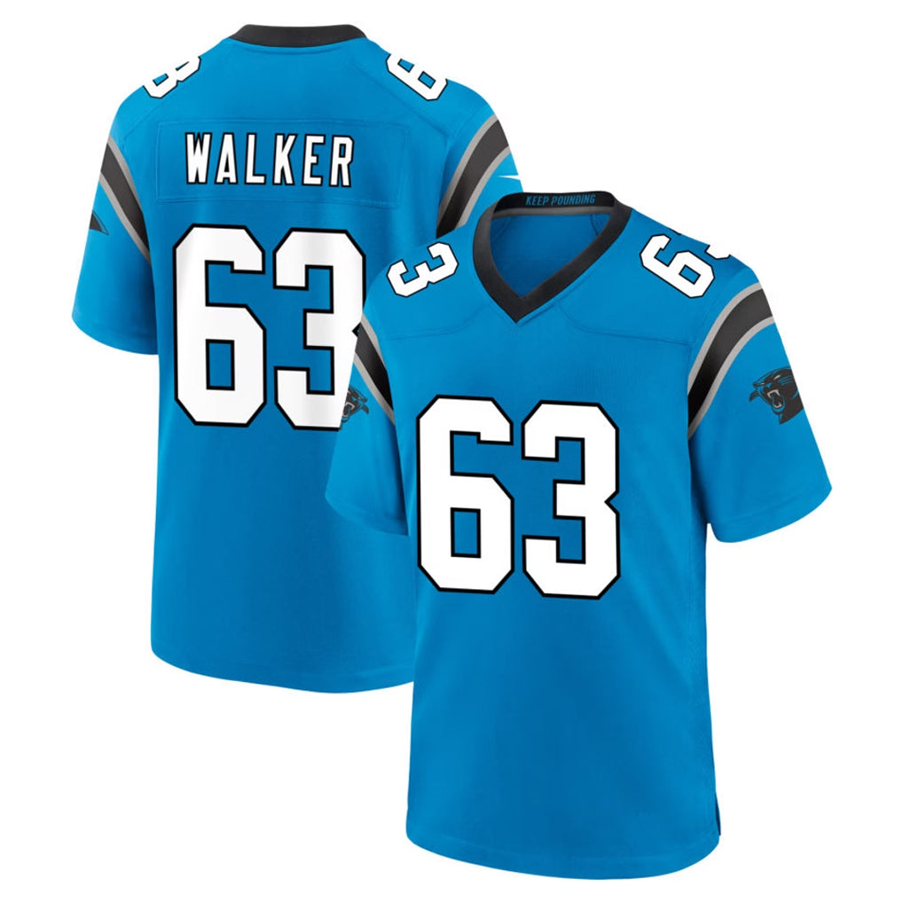 C.Panthers #63 Rasheed Walker Player Blue Home Game Cooneas Stitched Jerseys