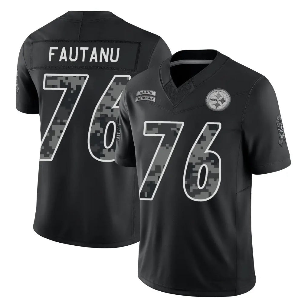 P.Steelers #76 Troy Fautanu Player Black Limited 2026 Salute to Service Home Game Cooneas Stitched Jerseys