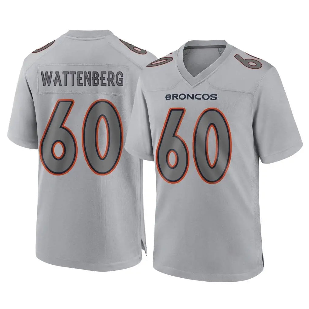 D.Broncos #60 Luke Wattenberg Player Gray Atmosphere Fashion Limited Game Cooneas Stitched Jerseys
