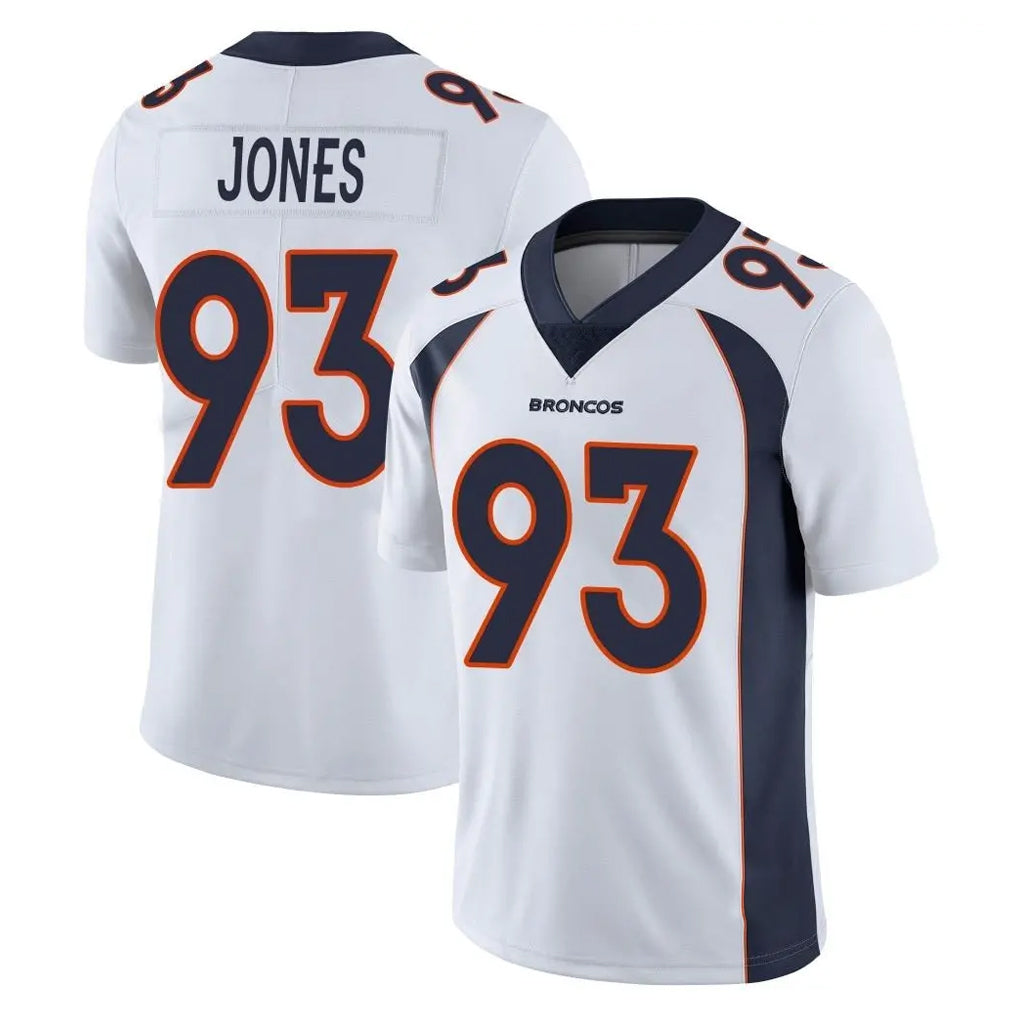 D.Broncos #93 D.J. Jones Player White Vapor Untouchable Limited Home Game Cooneas Stitched Jerseys
