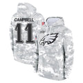 P.Eagles #11 Jihaad Campbell Player Arctic Camo Salute to Service Pullover Hoodies Limited Game Cooneas Stitched Jerseys