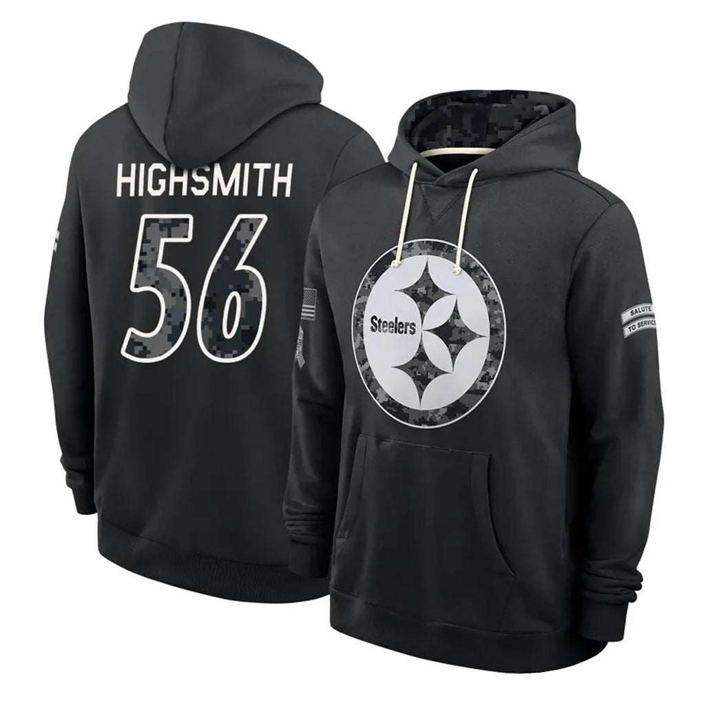 P.Steelers #56 Alex Highsmith Player 2026 Black Logo Pullover Hoodies Limited Game Cooneas Stitched Jerseys