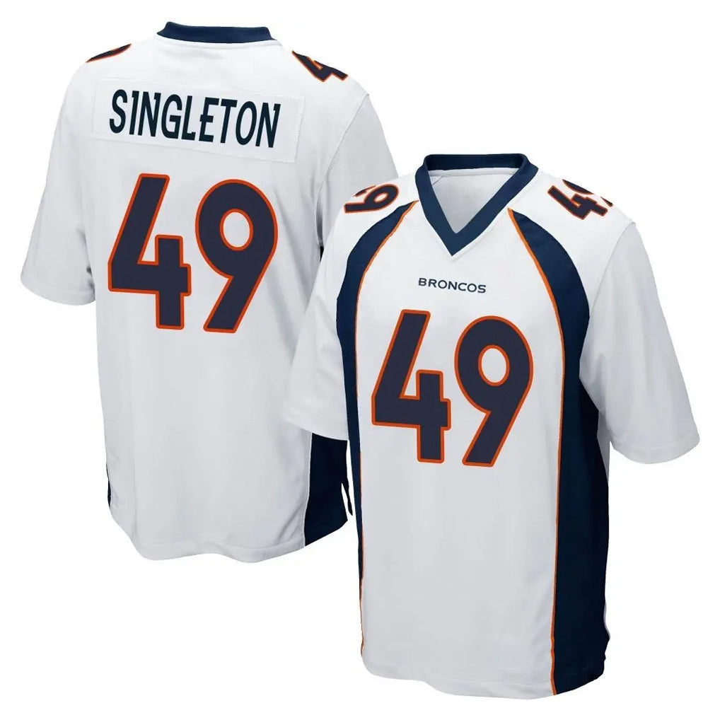 D.Broncos #49 Alex Singleton Player White Game Cooneas Stitched Jerseys