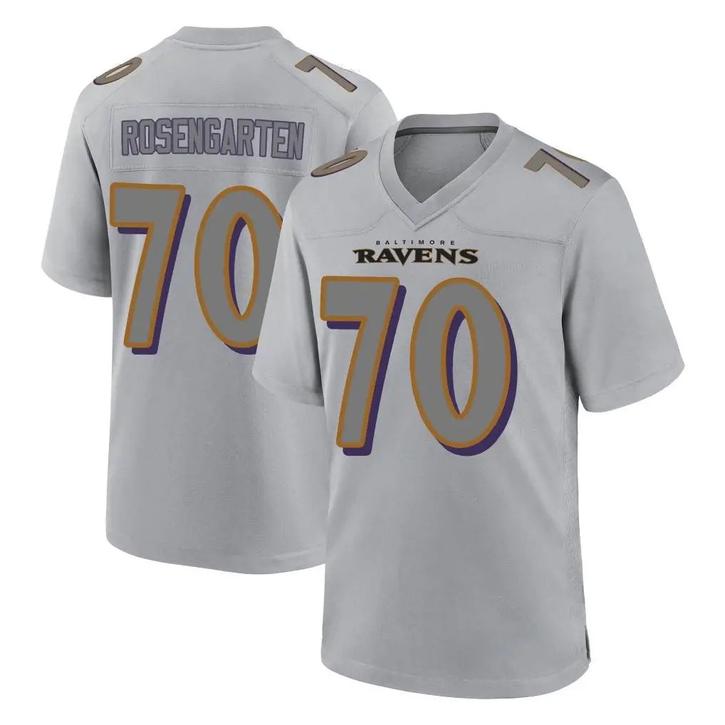B.Ravens #70 Roger Rosengarten Player Gray Color Rush Vapor Untouchable Game Cooneas Stitched Jerseys