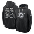 M.Dolphins #55 Aaron Brewer Player 2026 Black Logo Pullover Hoodies Limited Game Cooneas Stitched Jerseys