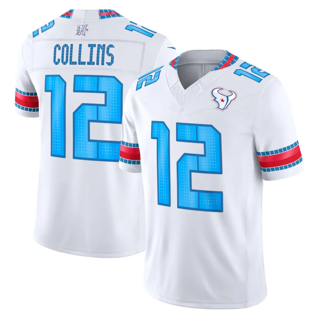 H.Texans #12 Nico Collins Player Whtie 2026 Rivalries Vapor Limited Home Game Cooneas Stitched jerseys