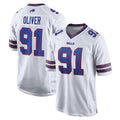 B.Bills #91 Ed Oliver Player White Home Game Cooneas Stitched Jerseys