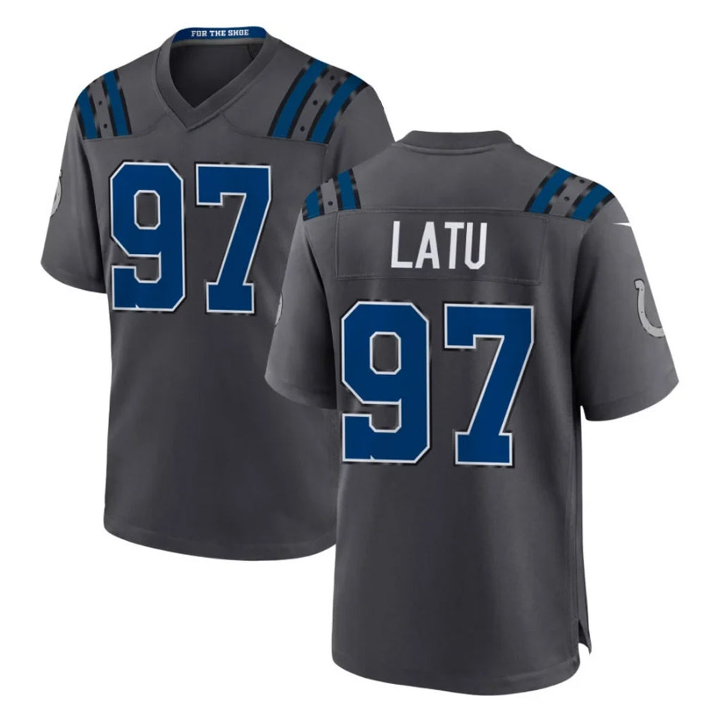 IN.Colts #97 Laiatu Latu Player Anthracite 2026 Rivalries Collection Home Game Cooneas Stitched Jerseys