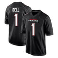 H.Texans #1 Tank Dell Player Carbon Black Fashion Home Game Cooneas Stitched Jerseys