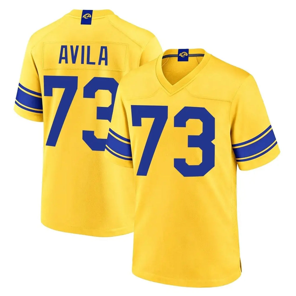 LA.Rams #73 Steve Avila Player Gold Classic Sol Home Game Cooneas Stitched Jerseys