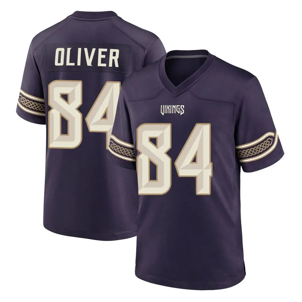 MN.Vikings #84 Josh Oliver Player Purple 2026 Rivalries Collection Home Game Cooneas Stitched Jerseys