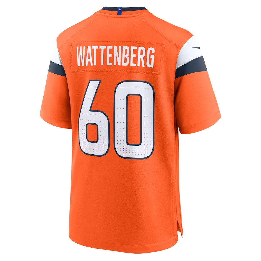 Cooneas D.Broncos #60 Luke Wattenberg Orange Team Game Jersey