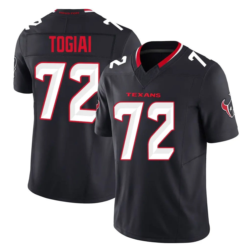 H.Texans #72 Tommy Togiai Player Navy Limited Alternate Vapor F.U.S.E. Home Game Cooneas Stitched Jerseys