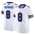 B.Bills #8 Terrel Bernard Player White Vapor F.U.S.E. Jersey Limited Home Game Cooneas Stitched Jerseys
