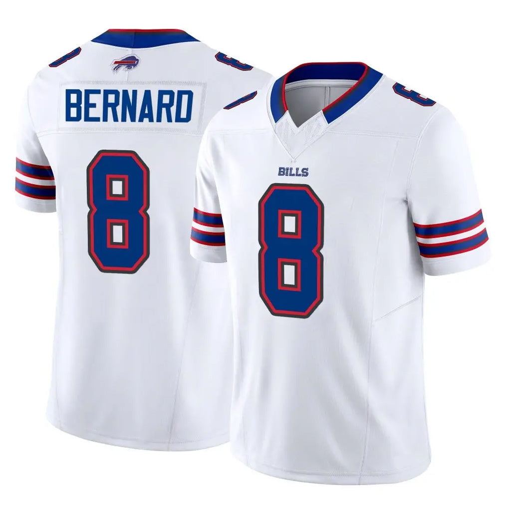 B.Bills #8 Terrel Bernard Player White Vapor F.U.S.E. Jersey Limited Home Game Cooneas Stitched Jerseys