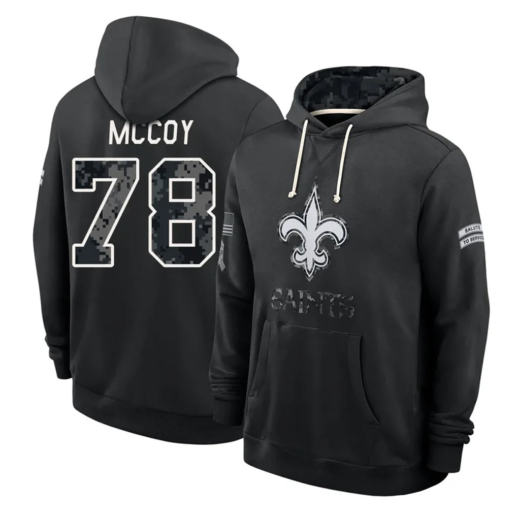 NO.Saints #78 Erik McCoy Player 2026 Black Logo Pullover Hoodies Limited Game Cooneas Stitched Jerseys