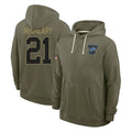 D.Lions #21 Roger McCreary Player Olive Salute to Service Pullover Hoodies Limited Cooneas Stitched Jerseys
