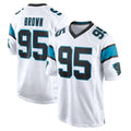 C.Panthers #95 Derrick Brown Player White Home Game Cooneas Stitched Jerseys