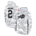B.Bills #2 DJ Moore Player Arctic Camo Salute to Service Hoodies Cooneas Stitched Jerseys