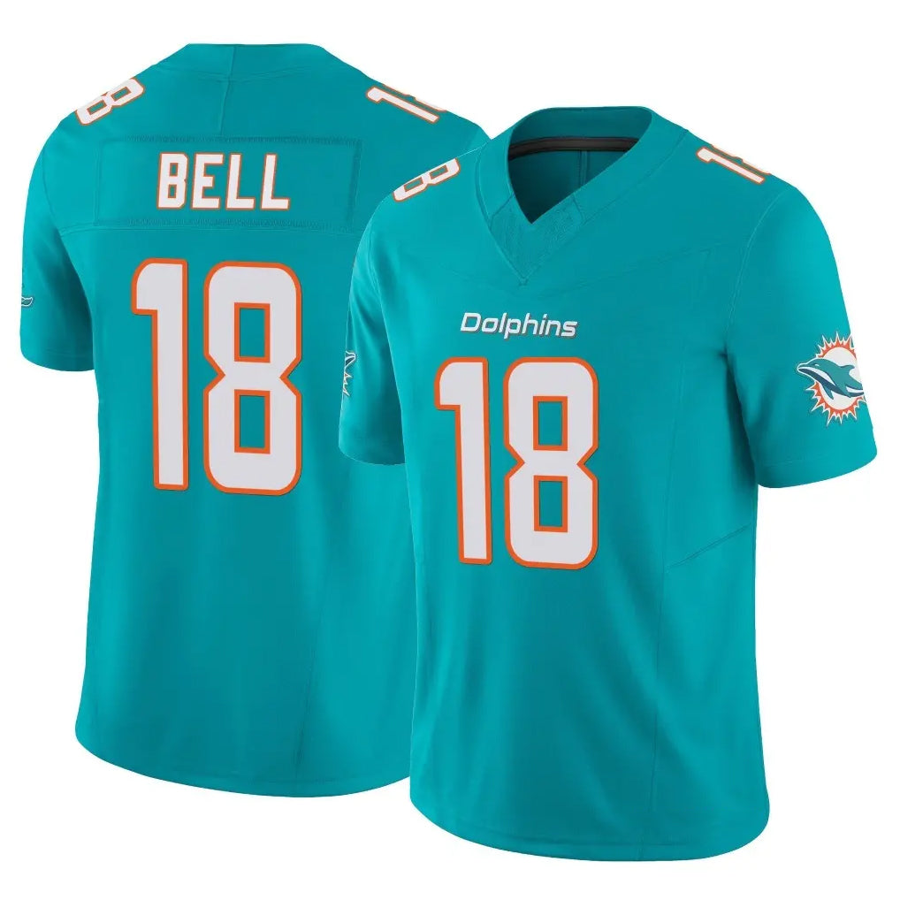 M.Dolphins #18 Chris Bell Player Aqua Limited Vapor F.U.S.E. Home Game Cooneas Stitched Jerseys
