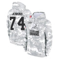 C.Browns #74 Elgton Jenkins Player Arctic Camo Salute to Service Hoodies Limited Game Cooneas Stitched Jerseys