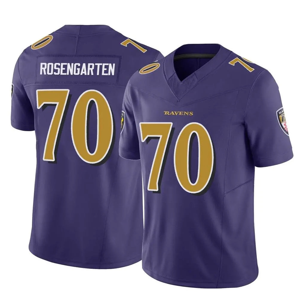 B.Ravens #70 Roger Rosengarten Player Purple Vapor F.U.S.E. Limited Cooneas Stitched Jerseys