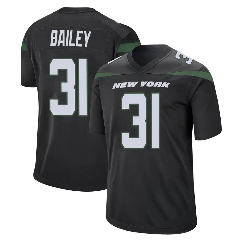 NY.Jets #31 David Bailey Player Stealth Black Home Game Cooneas Stitched Jerseys