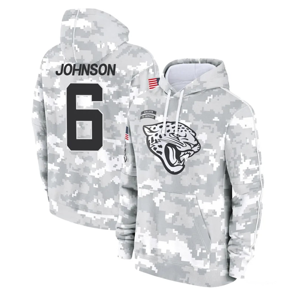 J.Jaguars #6 Antonio Johnson Player Arctic Camo Salute to Service Hoodies Limited Game Cooneas Stitched Jerseys