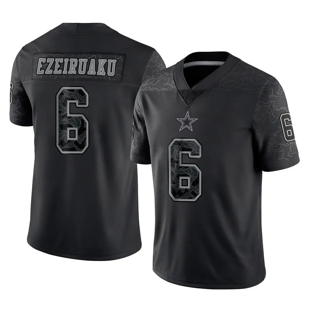 D.Cowboys #6 Donovan Ezeiruaku Player Black Limited Reflective Home Game Cooneas Stitched Jerseys
