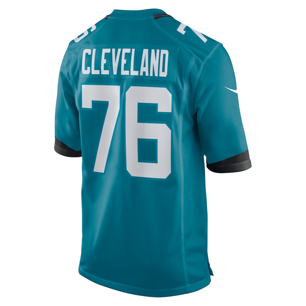 Cooneas J.Jaguars #76 Ezra Cleveland Teal Game Jersey