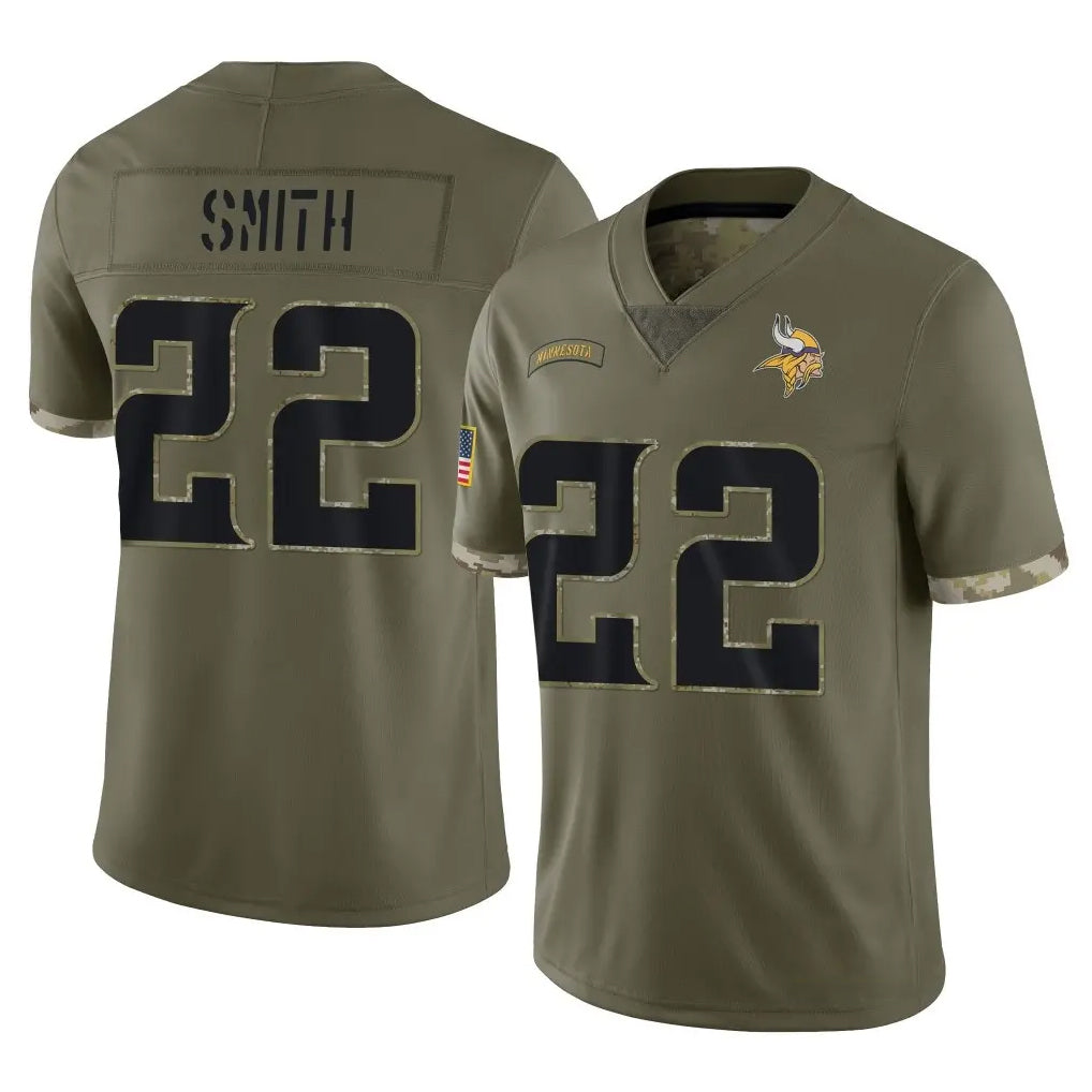 MN.Vikings #22 Harrison Smith Player Olive Salute To Service Limited Cooneas Stitched Jerseys