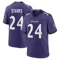 B.Ravens #24 Malaki Starks Player Purple Limited Home Game Cooneas Stitched Jerseys