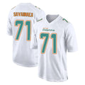 M.Dolphins #71 Jonah Savaiinaea Player White Fashion Home Game Cooneas Stitched Jerseys