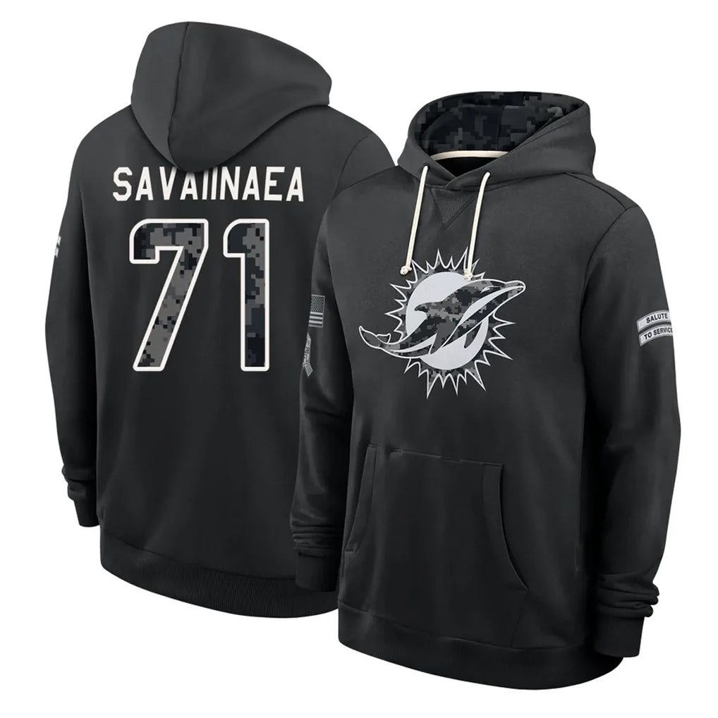 M.Dolphins #72 Jonah Savaiinaea Player 2026 Black Logo Pullover Hoodies Limited Game Cooneas Stitched Jerseys