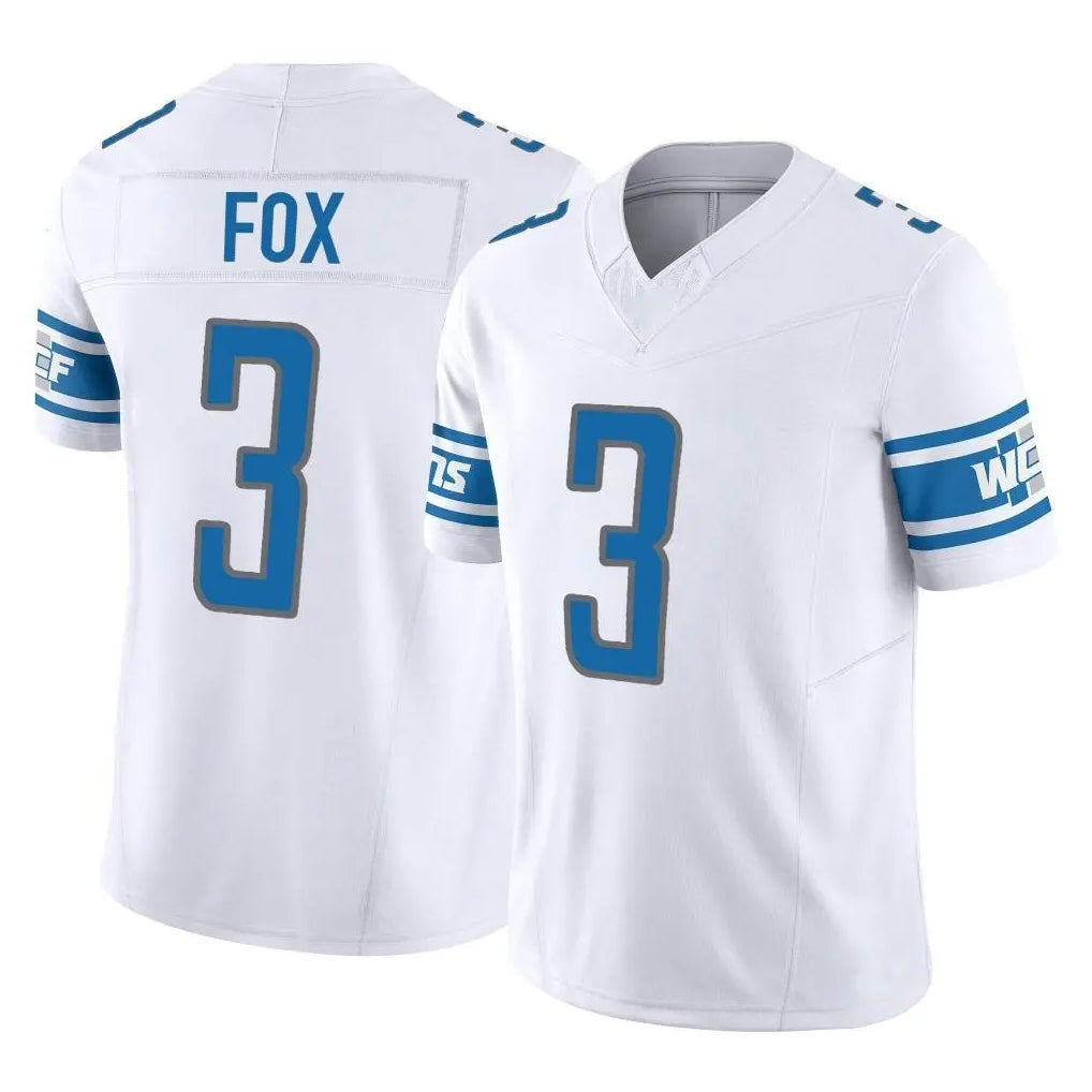 D.Lions #3 Jack Fox Player White Vapor F.U.S.E. Limited Home Game Cooneas Stitched Jerseys