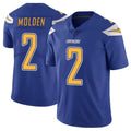 LA.Chargers #2 Elijah Molden Player Royal Limited Color Rush Vapor Untouchable Home Game Stitched Jerseys