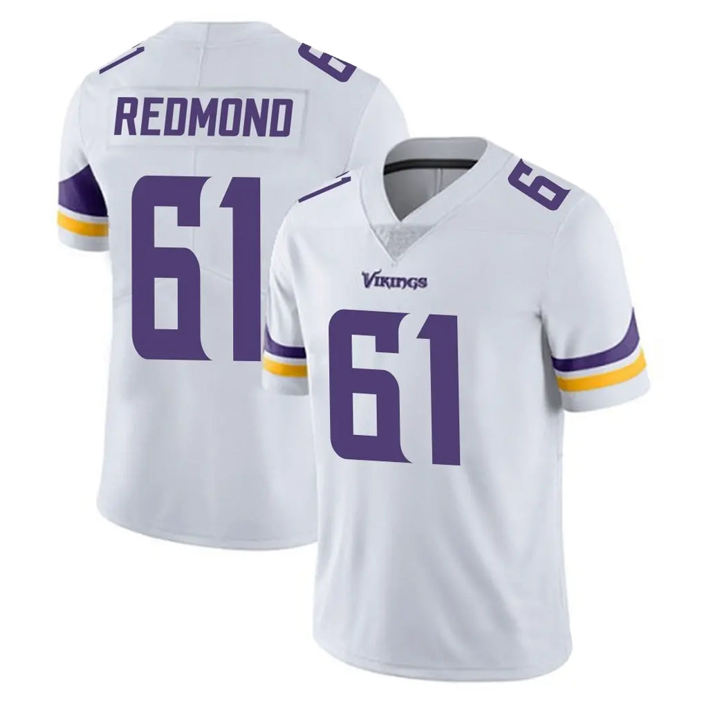 MN.Vikings #61 Jalen Redmond Player White Limited Vapor Untouchable Home Game Cooneas Stitched Jerseys