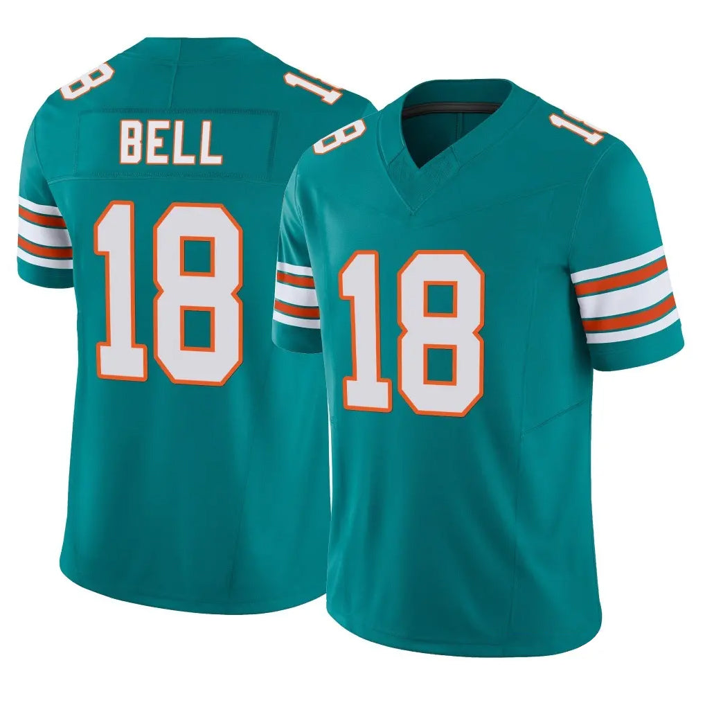 M.Dolphins #18 Chris Bell Player Aqua Limited Alternate Vapor F.U.S.E. Home Game Cooneas Stitched Jerseys