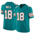 M.Dolphins #18 Chris Bell Player Aqua Limited Alternate Vapor F.U.S.E. Home Game Cooneas Stitched Jerseys