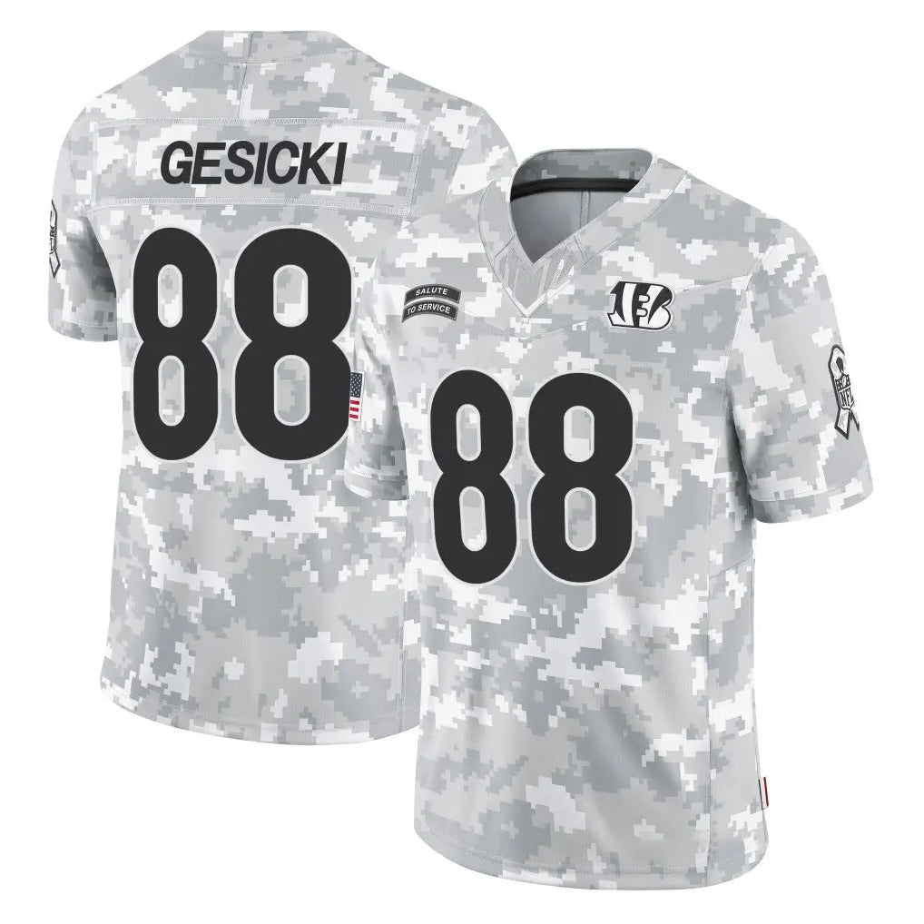 C.Bengals #88 Mike Gesicki Player Arctic Camo Salute to Service Limited Cooneas Stitched Jerseys