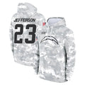 LA.Chargers #23 Tony Jefferson Player Arctic Camo Salute to Service Hoodies Limited Game Stitched Jerseys