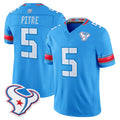 H.Texans #5 Jalen Pitre Player Blue 2026 Rivalries Vapor Limited Home Game Cooneas Stitched jerseys