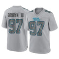 C.Panthers #97 Bobby Brown III Player Gray Atmosphere Fashion Game Cooneas Stitched Jerseys