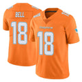 M.Dolphins #18 Chris Bell Player Orange Limited Home Game Cooneas Stitched Jerseys