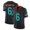 M.Dolphins #6 Malik Washington Player Black Limited Pitch Rivalries Collection Home Game Cooneas Stitched Jerseys