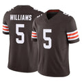 C.Browns #5 Quincy Williams Player Brown Vapor F.U.S.E. Limited Home Game Cooneas Stitched Jerseys