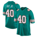 M.Dolphins #40 Willie Gay Jr. Player Aqua Alternate Home Game Cooneas Stitched Jerseys