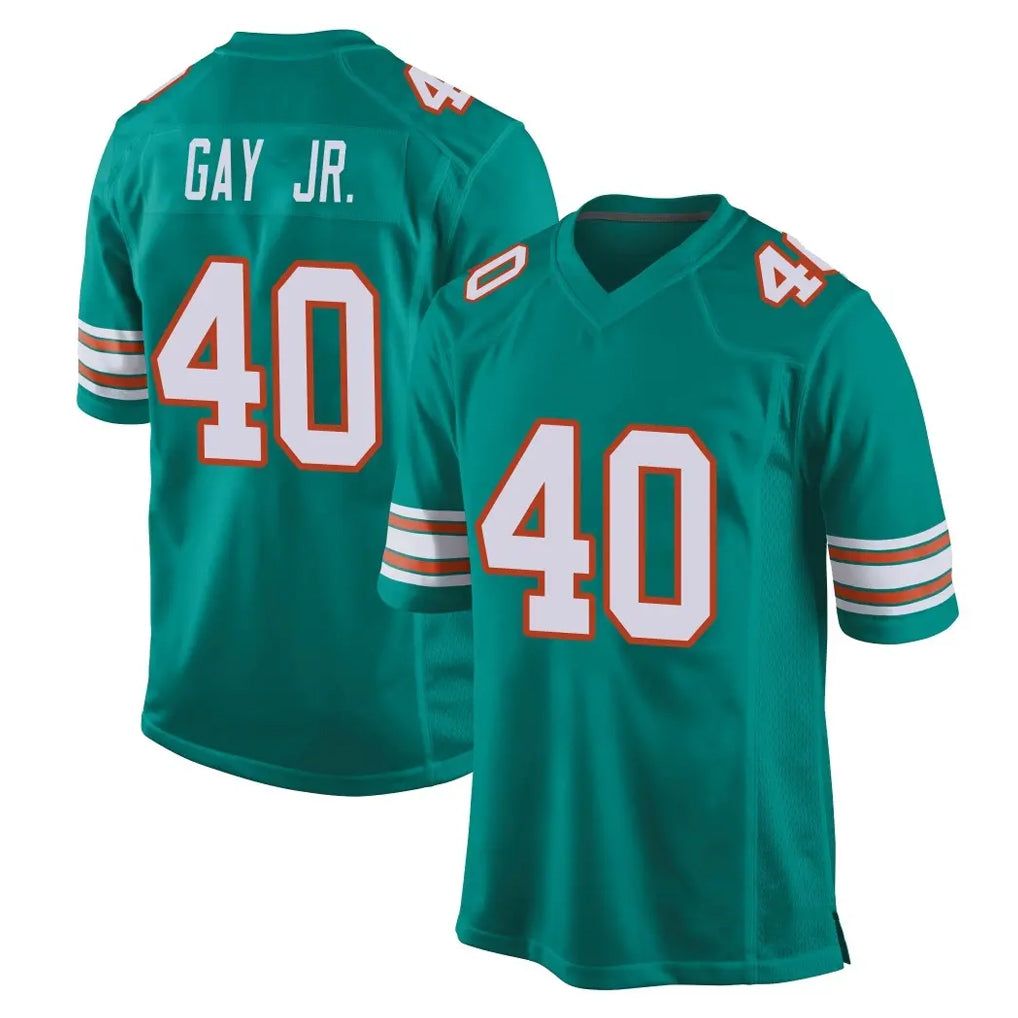 M.Dolphins #40 Willie Gay Jr. Player Aqua Alternate Home Game Cooneas Stitched Jerseys